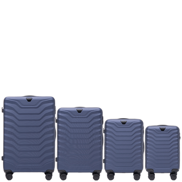 Комплект валіз WINGS PEAFOWL ABS 4 розміри Cиній PEA01-4KPL-Blue фото