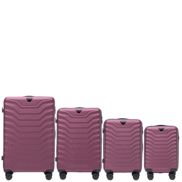 Комплект валіз WINGS PEAFOWL ABS 4 розміри Бордовий PEA01-4KPL-BURGUNDY фото