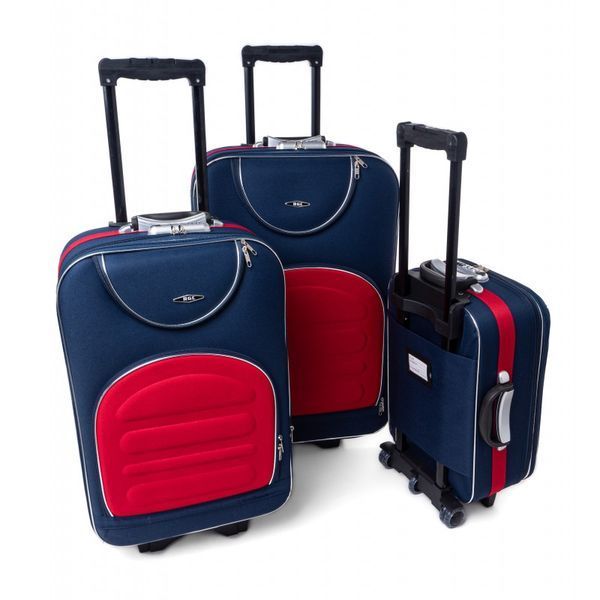 Валіза Велика RGL 801 XL Тканинна Темно-синя з червоним RGL-801-XL-navy-red фото