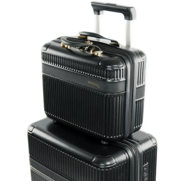 Набір валіз SOLIER Nokiro Мала XS 16' + Косметичка 12' STL976 ABS Чорна STL976-16-12-black фото