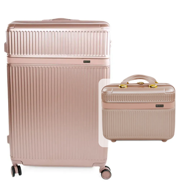 Набір валіз SOLIER Nokiro Велика XXL 32' + Косметичка 14' STL976 ABS Рожеве золото STL976-32-14-rose-gold фото