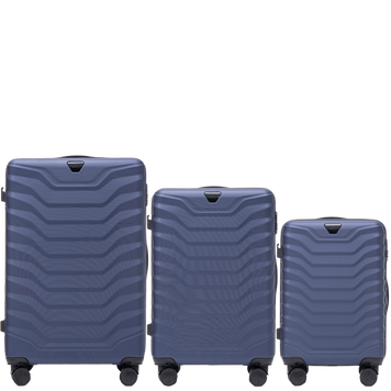 Комплект валіз WINGS PEAFOWL ABS 3 розміри Cиній PEA01-3KPL-Blue фото