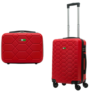 Набір валіз Косметичка + Валіза Мала S Amsterdam ABS Червона Amsterdam-S-set-red фото