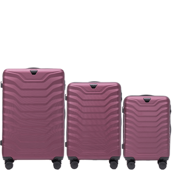 Комплект валіз WINGS PEAFOWL ABS 3 розміри Бордовий PEA01-3KPL-BURGUNDY фото