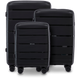 Комплект валіз WINGS HAWFINCH PP 3 розміри PP Чорна HWF02-3KPL-Black фото