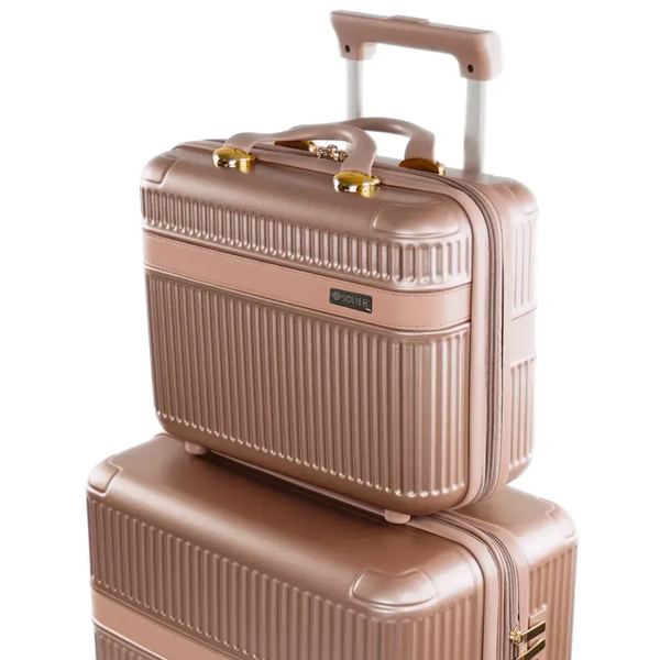 Набір валіз SOLIER Nokiro Мала S 20' + Косметичка 12' STL976 ABS Рожеве золото STL976-20-12-rose-gold фото