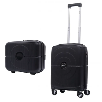 Набір валіз BAGIA Travel Premium PP Косметичка + Валіза Мала Поліпропілен Чорний prmtrvl-set-black-cosm-S фото