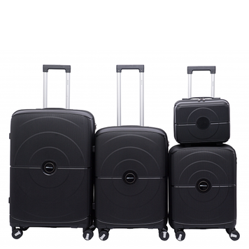 Набір валіз BAGIA Travel Premium PP Поліпропілен Чорний 4 розміри prmtrvl-set-black-4 фото