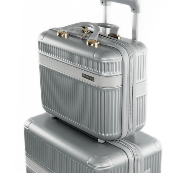 Набір валіз SOLIER Nokiro Велика XL 28' + Косметичка 14' STL976 ABS Срібна STL976-28-14-silver фото